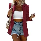 KIRUNDO Womens Blazer 2026 Spring Fall Business Casual Oversized Long Sleeve Button Open Front Suit Jackets Work Clothes