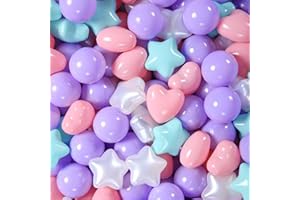 STARBOLO Ball Pit Balls for Kids - Mixed Star Heart Round Crush Proof Play Plastic Balls for Ball Pit Phthalate Free BPA Free Non-Toxic Indoor Outdoor,Soft Plastic Pool Balls for Kids Birthday Party.