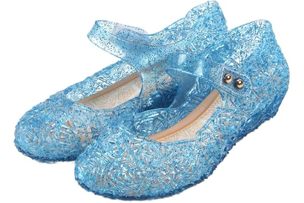 GUGUYeah Princess Costumes Jelly Flats Shoes for Little Girls, Toddler or Kids