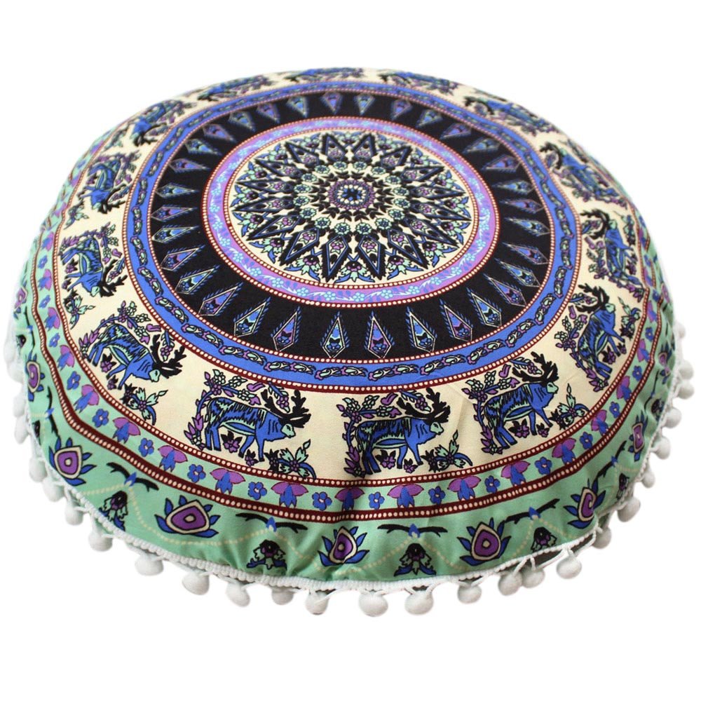 Buy Buy Beauty 1pc Polyester Indian Mandala Floor Pillows Round