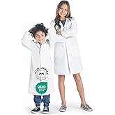 Dr. James Premium Unisex Lab Coat for Kids, Multiple Pockets, Classic Fit, Concealed Snap Closing, Size Range Age 2-16 Years