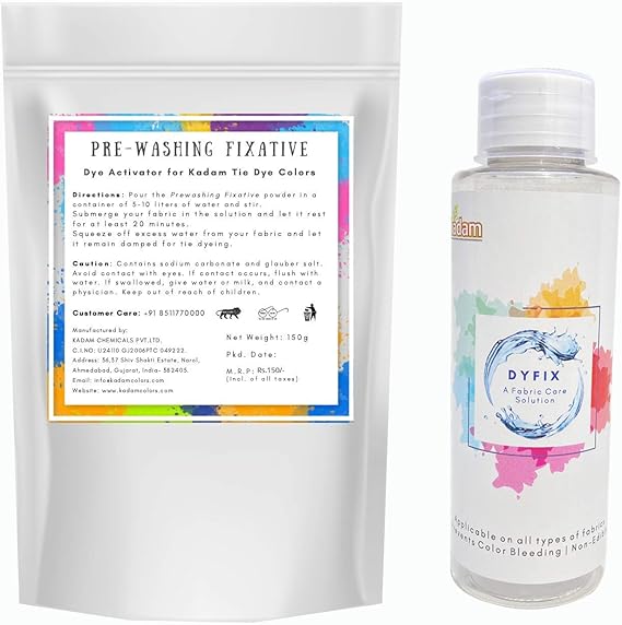 Kadam DyFix + Kadam Prewash Fixative Powder Combo for Kadam Tie Dye