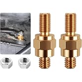 2PCS Side Post Battery Terminal Extender with 2PCS Nuts,Side Post to Top Posts Battery Adapter with 3/8"-16 Coarse &amp; 3/8"-24 Fine Teeth,Batteries Terminal Bolt Car Accessories