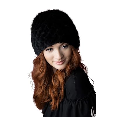 Luxurious Black Fur Hat from Iceland Elegant Fur Hat in Black - Warm Ladies Faux Fur Hat  main image 4