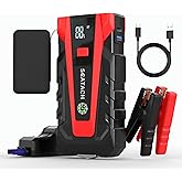Scatach 6000A Car Battery Jump Starter,12V Portable Jump Starter Battery Pack (up to 9.0L Gasoline and 7.0L Diesel Engine), Jump Box with 3 Modes Flashlights, Jumper Cables, LED Display