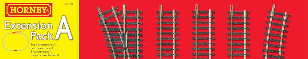 Hornby R8221 OO Gauge Track Extension Pack A - Straight, Curves, Point