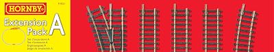 Hornby R8221 OO Gauge Track Extension Pack A - Straight, Curves, Point