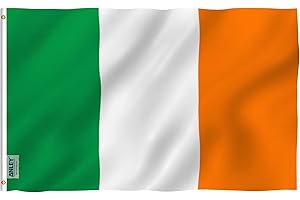 Anley Fly Breeze 3x5 Foot Ireland Flag - Vivid Color and Fade proof - Canvas Header and Double Stitched - Irish National Flags Polyester with Brass Grommets 3 X 5 Ft