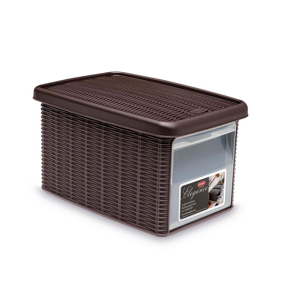 Stefanplast Elegance Multipurpose Case with Front Door, Moka, Small/19 x 29 x 16 cm