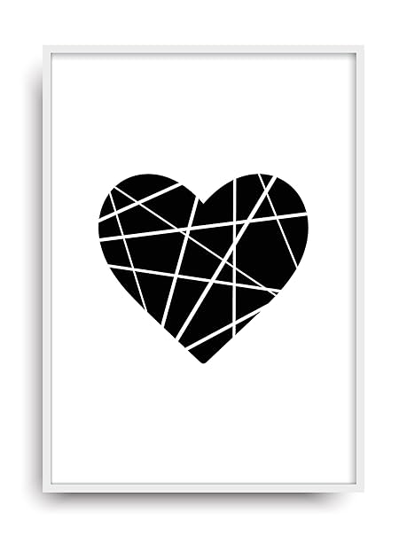 Fine Art Kunstdruck Origami Herz Poster Print Plakat Moderne Vintage Deko Bild Din A4 Geschenk