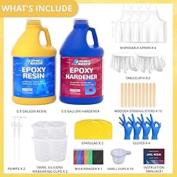 JHKL RESIN Epoxy Resin Kit 1 Gallon Crystal