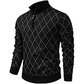 Mylldey 1/4 Zip Pullover Mens Sweaters Lightweight Pullover Soft Men's Knit Long Sleeve Sweater