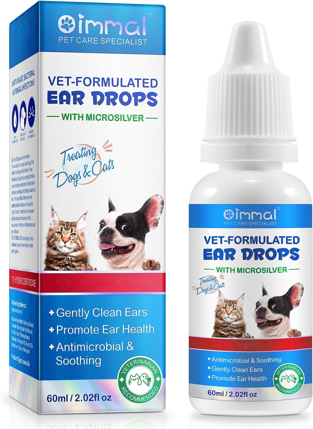 Dog Ear Cleaner ,Ear Drops for Cats & Dogs - 60ml