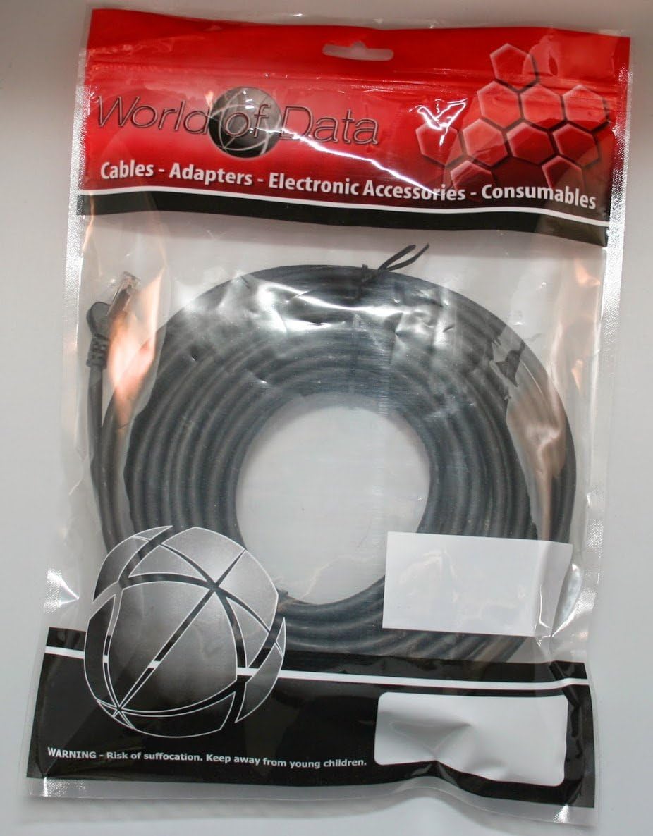 World of Data 15m BLACK Premium CAT6 Network Cable - Ethernet - LAN - Patch - Internet - Broadband - Router - Hub - Modem -10/100/1000 - Gigabit - Image 3