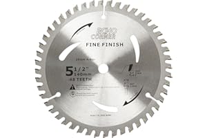 Echo Corner 5-1/2" Circular Saw Blade 10mm Arbor 48-Tooth, Carbide TCT Fine Cut Fine Finish Crosscut Framing Ripping Wood Plywood MDF Plastic Veneer Lumber Laminate