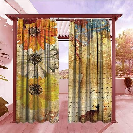 Amazon Com Balcony Curtains Grunge Home Decor Flowers And