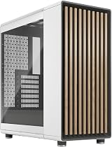 Fractal Design North Chalk White Tempered Glass Case with Front Wood Oak
