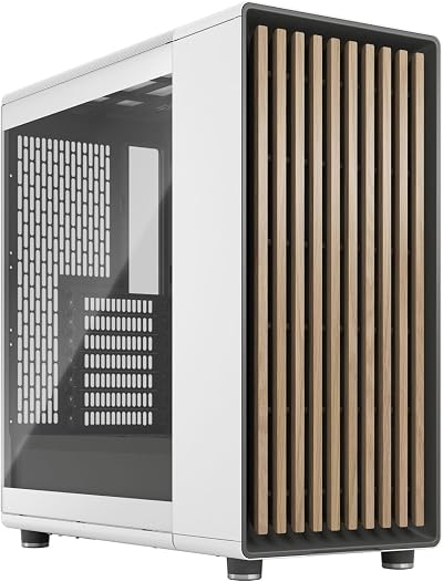 Fractal Design North Chalk White Tempered Glass Case with Front Wood Oak