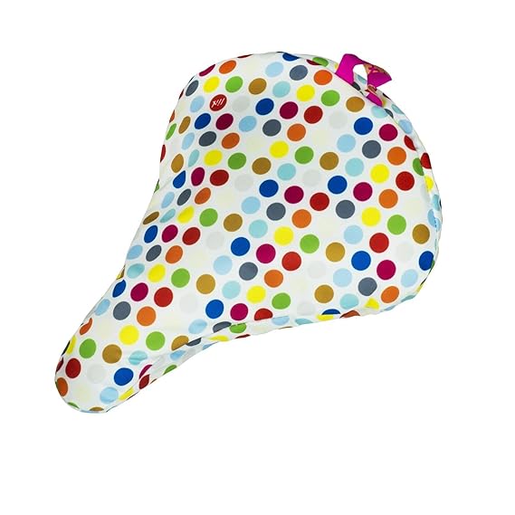Liix Sattelbezug Sattel Cover wasserdicht, LiBez, Muster Polka Big Dots Mix Weiß