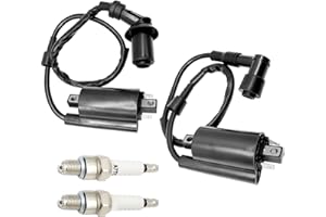 SHOZHO 2 Set AM120732 Ignition Coil and Spark Plug Kit fit for Kawasaki Mule 2510 3010 4000 4010 KAF 620 650 FD620D FD611V FD661D FD440V FD501D Replace 21121-2083 21121-2064 21121-2076 21121-2092 21121-0029