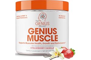 THE GENIUS BRAND Genius Muscle Builder & Mass Gainer, Strawberry Vanilla - 100% Natural Anabolic Activator Supplement for Men & Women - Weight Gainer for Lean Muscle Growth & Bodybuilding