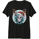 Christmas Sugar Skull Art Woman Santa Hat Festive Design Premium Tri-Blend T-Shirt
