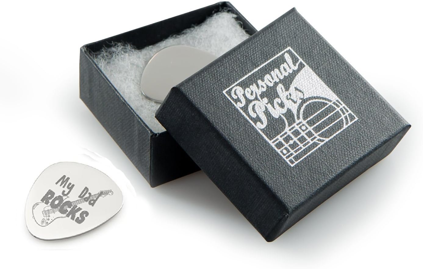 Personalised 'My Dad Rocks' Guitar Pick/Plectrum - Engraved with your custom text