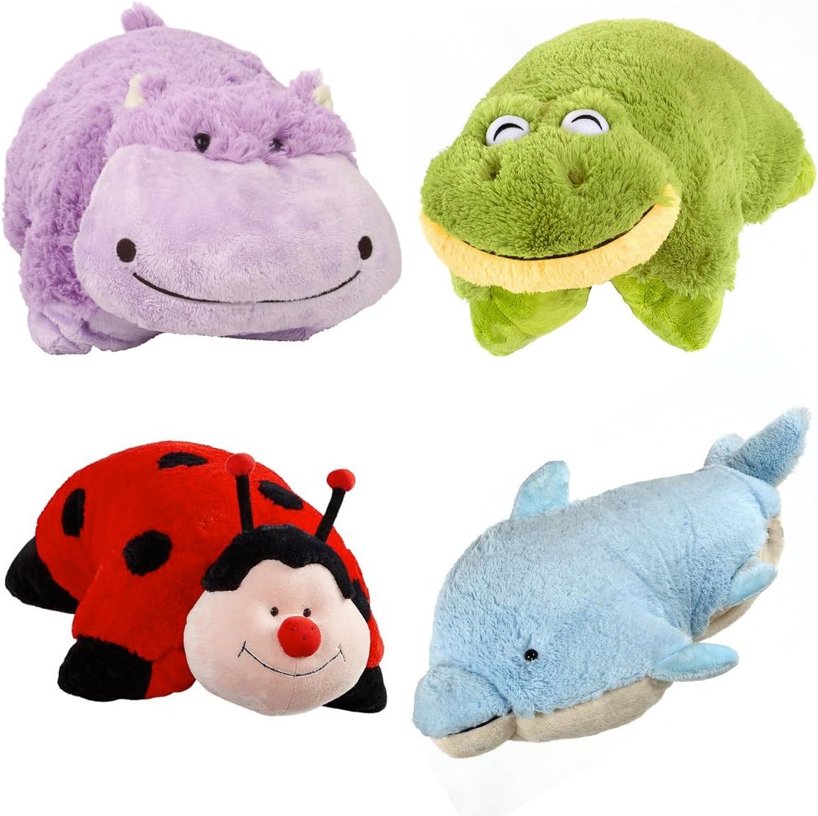 Amazon Com Pillow Pets Set Of 4 Pee Wees Stuffed Animal Plush