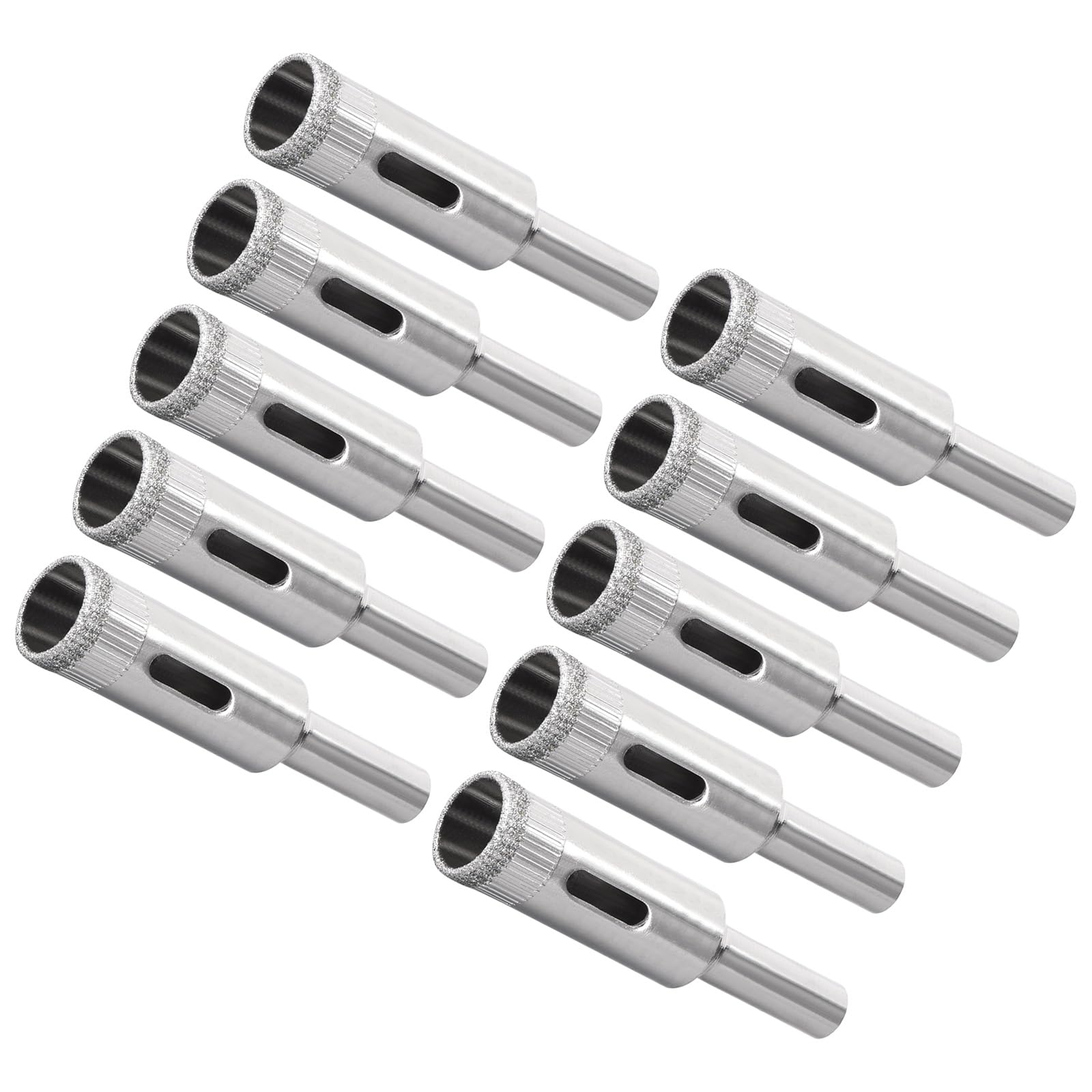 CoCud Diamond Hole Saws Drill Bits, 12mm / 15/32" Drilling Diameter, Nickel Plated Carbon Steel Drill Bit - (Applications: for Glass Ceramic Tiles Marble Stone), 10-Pieces