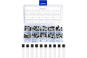 Eowpower 250 Pieces 10 Values NPN PNP Power Transistors Assortment Kit, BC327 BC337 BC517 BC547 BC548 BC549 BC550 BC556 BC557 BC558