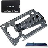 Lever Gear Toolcard Pro Money Clip Multitool - 40-in-1 Credit Card Tool | Multitool money clip holds 6 cards + cash. TSA compliant stainless steel wallet tool card bottle opener. EDC gifts for men