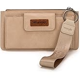 X Wrangler Minimalist Wristlet with Wallet Large Clutch Wallet Women Rfid Card Cases & Money Organizers with Coin Purse and Smooth Zipper