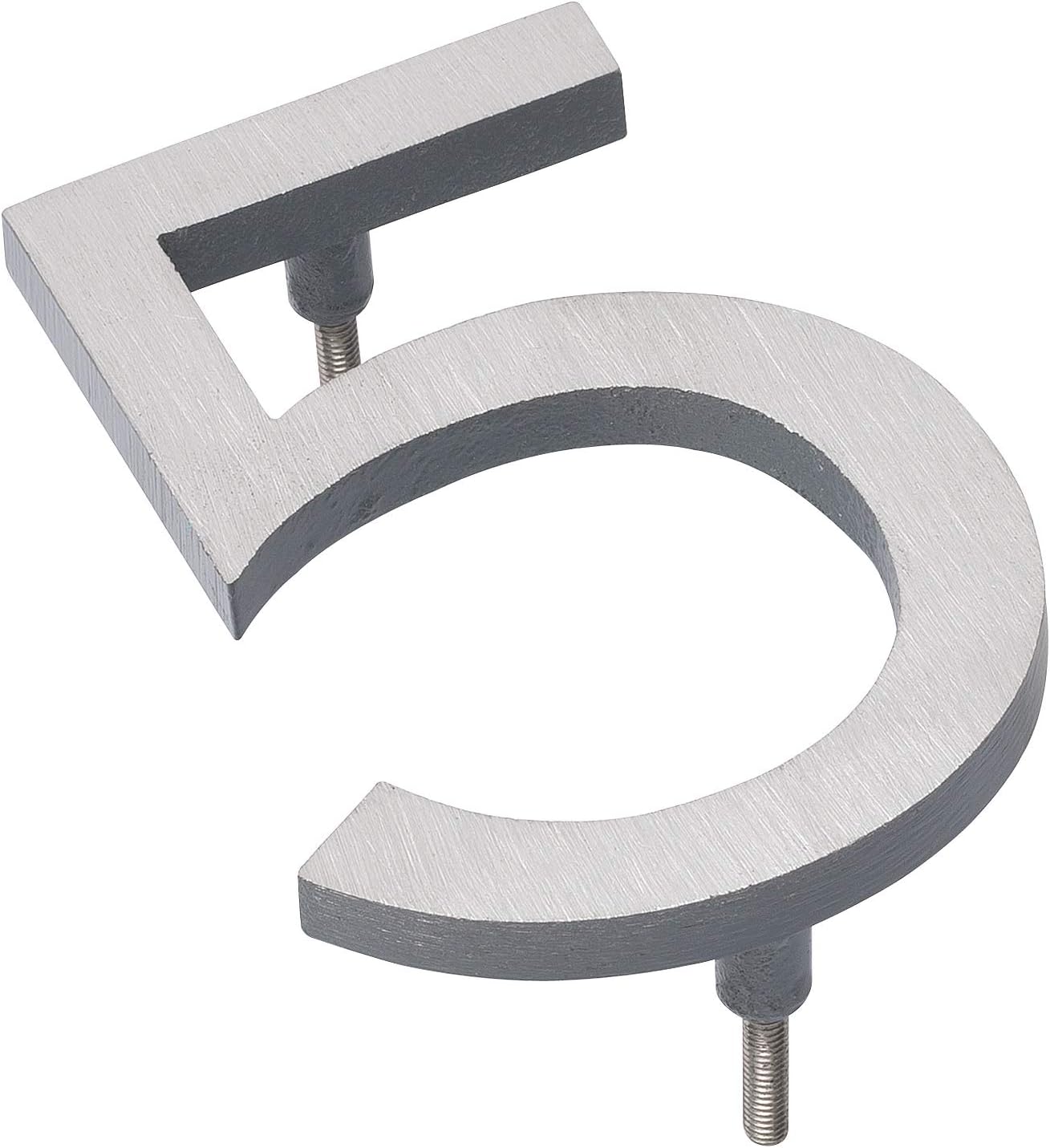 Address Signs - Montague Metal Products MHN-06-F-GY2-5 Solid Brushed Aluminum Modern Floating Address House Numbers, 6