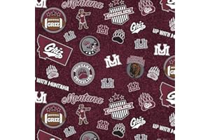 SYKEL ENTERPRISES Montana Grizzlies Home State Cotton Fabric Sold by Yard