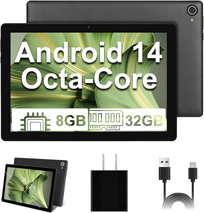 Byxsb Android 14 Tablet 10.1" Octa-core 8GB RAM 32GB ROM WiFi Bluetooth 5MP+8MP