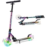 Aero Scooter for Kids 5-12 | Dynamic Lights, Hand Brake & Shock Absorption | Boys Girls 2 Wheels Kick Scooter | Foldable & Height Adjustable