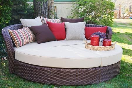 Amazon Com Ace Evert Montego Bay 21941 4pc Daybed Sunbrella Fabric All Weather Wicker Garden Outdoor