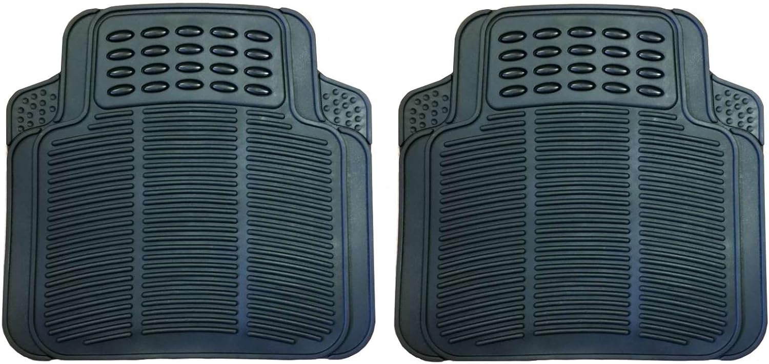 Xtremeauto® Heavy Duty Rear Rubber Non Slip Car Mats Includes Sticker
