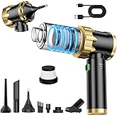 Car Vacuum Portable Cordless - Handheld Vacuum Cleaner with 16000PA Strong Suction, 7-in-1 Air Duster/Blower, Rechargeable Mini Vacuum with Long Battery, Multi-Nozzles for Car,Home, Office, Pet