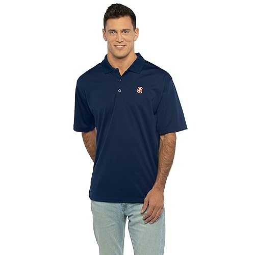 Vantage Apparel Men's Collegiate Premium Moisture Wicking Team Color Icon Polo, Syracuse Orange, Large