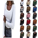 Fall Tops for Women Trendy Long Sleeve Stretch Tops