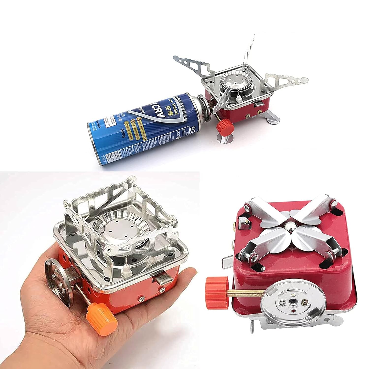Buy 2 Pieces Mini Camping Stoves Folding Outdoor Gas Stove Portable