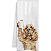 WOTYPU Funny Cocker Spaniel Gifts Bathroom Hand Towels, Cocker Spaniel Dog Lovers Gifts Decorative Hand Towels for Kids Guest Bathroom Washroom Half Bath, 16X24 Inch
