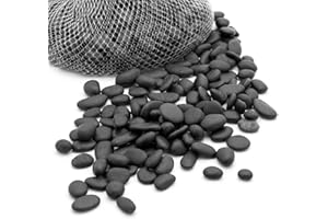 Royal Imports 5LBS River Rocks Decorative Ornamental Pebbles, Garden Landscaping Stones, Natural Gravel Filler for Plants, Vases, Succulents, Home Decor, Arts, Crafting, Animal Habitat - Small Black