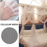 HanYun 8 Corner Bed Canopy with 100 LED Lights Battery Operated White view 2