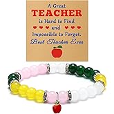 Thank You Gift for Women Beaded Bracelet Teacher Appreciation Gifts for Aunt Mom Grandma Beaded Bracelet Teachers Day Retirement Gift for Her Female Jewelry Bracelet with Massage