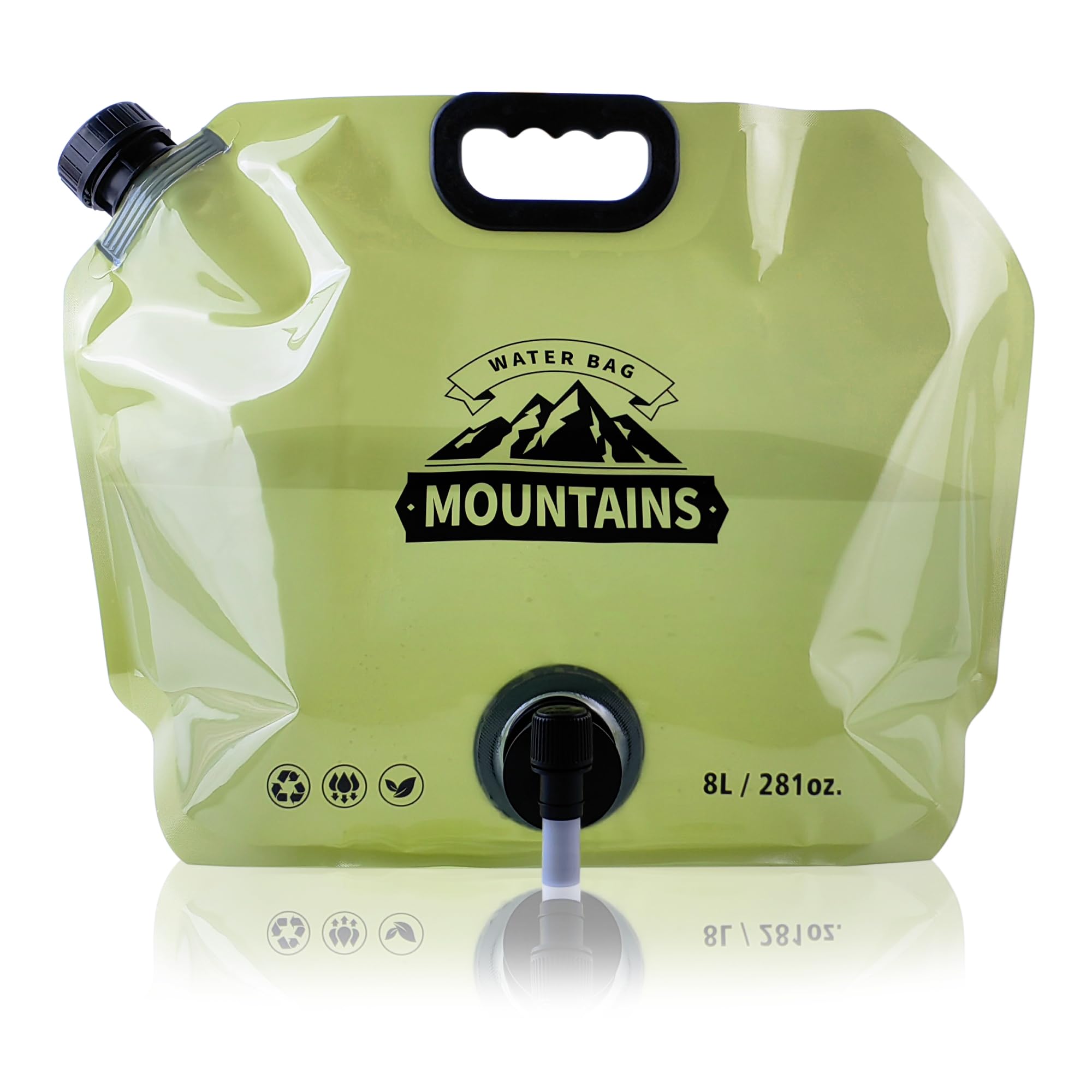 Photo 1 of Coipdfty Camping Water Jug 2.1 Gallon CollapsibleWater Container Portable Water Bag for TravelOutdoor Hiking BPA Free Lightweight (Green (2.1 Gal), 1)