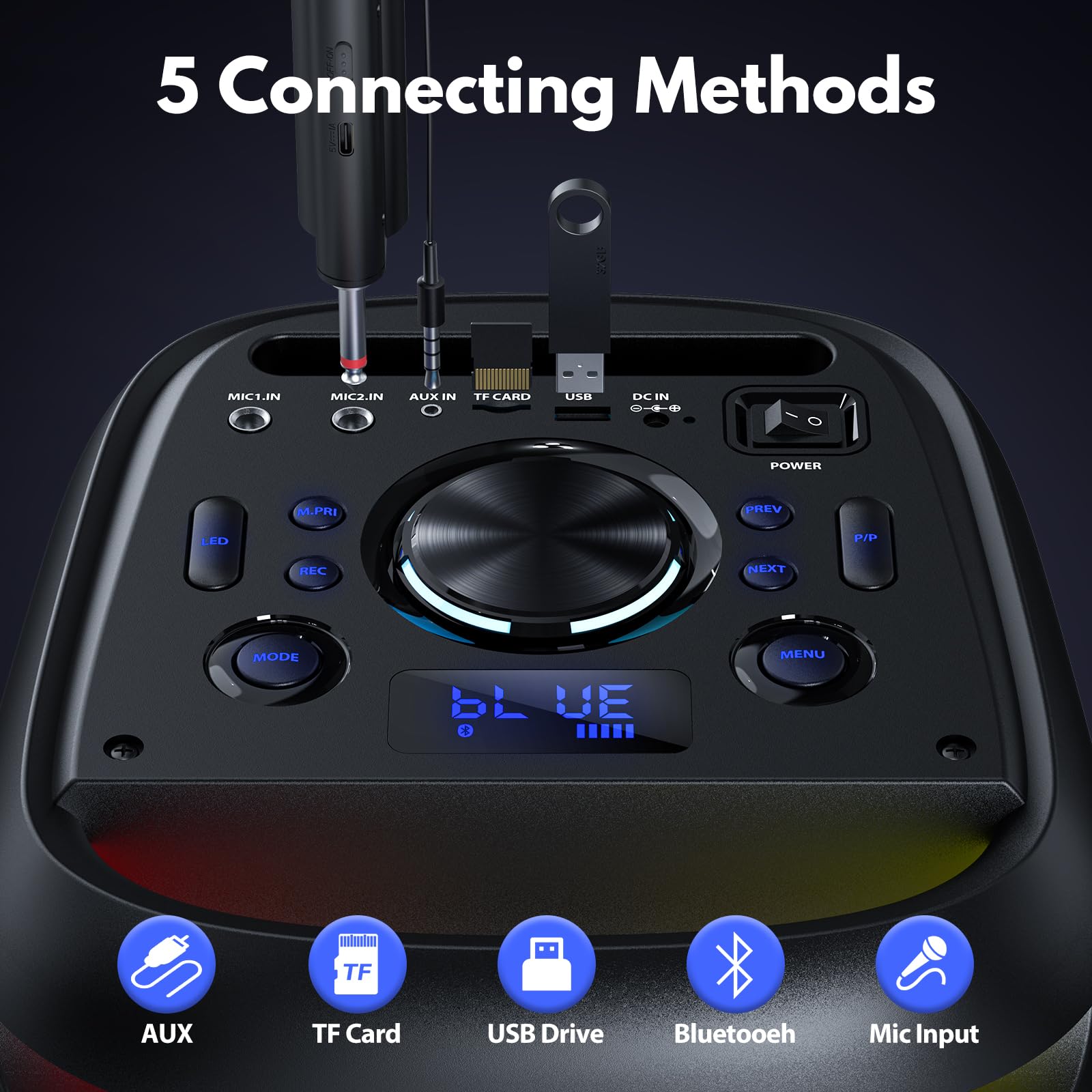 Mua JYX Karaoke Machine with 2 Wireless Microphones for Adults, Big ...