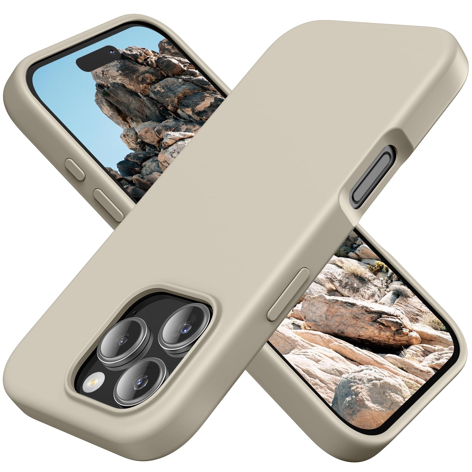 TAXXOE Silicone Case Compatible with iPhone 16 Pro Case Soft Ultra Slim Protective Shockproof Liquid Silicone Phone Case,Anti-Scratch Microfiber Lining, 6.3" Gray