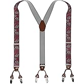 PAPA LEGGENDA Suspenders for Men with Strong Clips, 1.4 Inches Wide Heavy Duty Men's Suspenders Y-Back for Work Jeans
